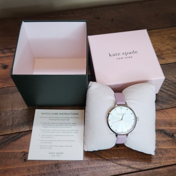 Kate Spade Lilac Watch with spade flower and crystal dot indexes KSW1535 - Picture 3 of 16